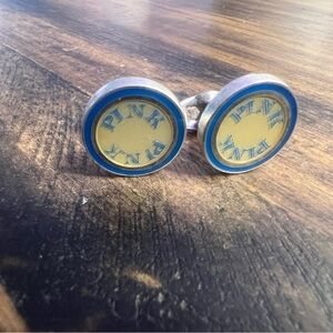Thomas PINK  Engraved Silver Cufflinks